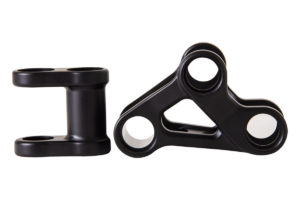 Schwarz anodisierte 5-Achs-Frästeile
