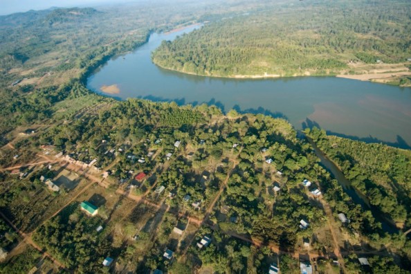Luftaufnahme aus Laos